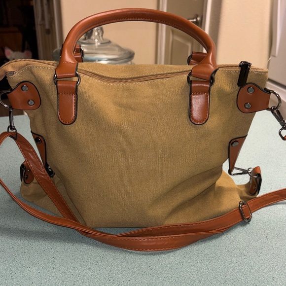 Brown Paris Print Crossbody/Shoulder Bag - Picture 3 of 11